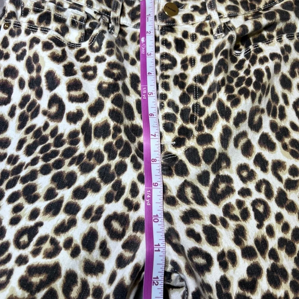 Frame‎ Womens Size 27 Ali High Rise Cigarette Leopard Print Jeans Trendy Chic